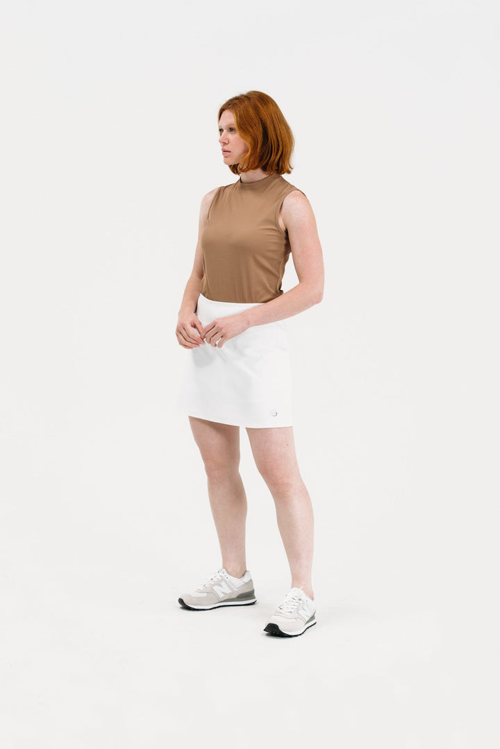 Foray Golf Rib Sleeveless Mock Neck Top