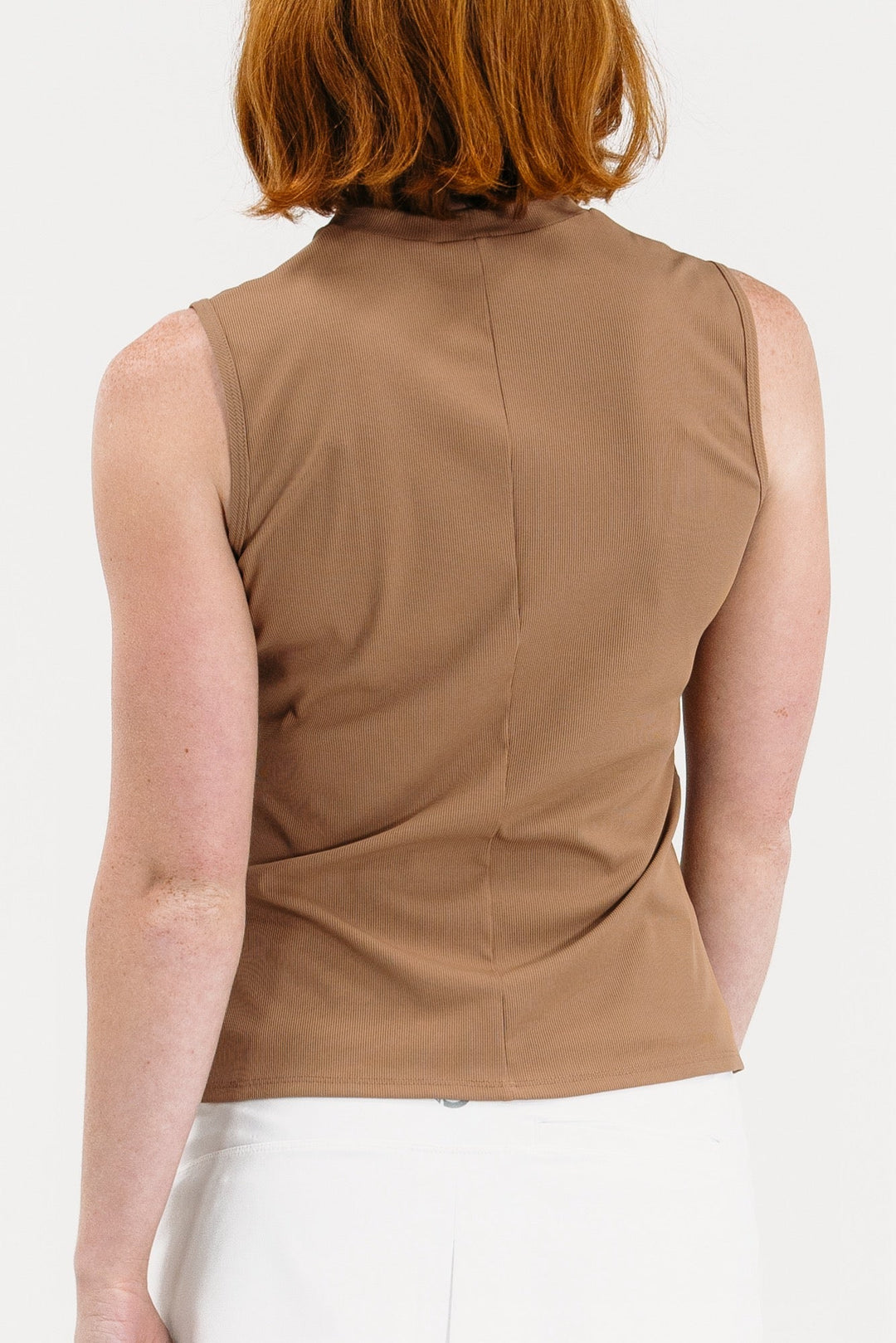 Foray Golf Rib Sleeveless Mock Neck Top