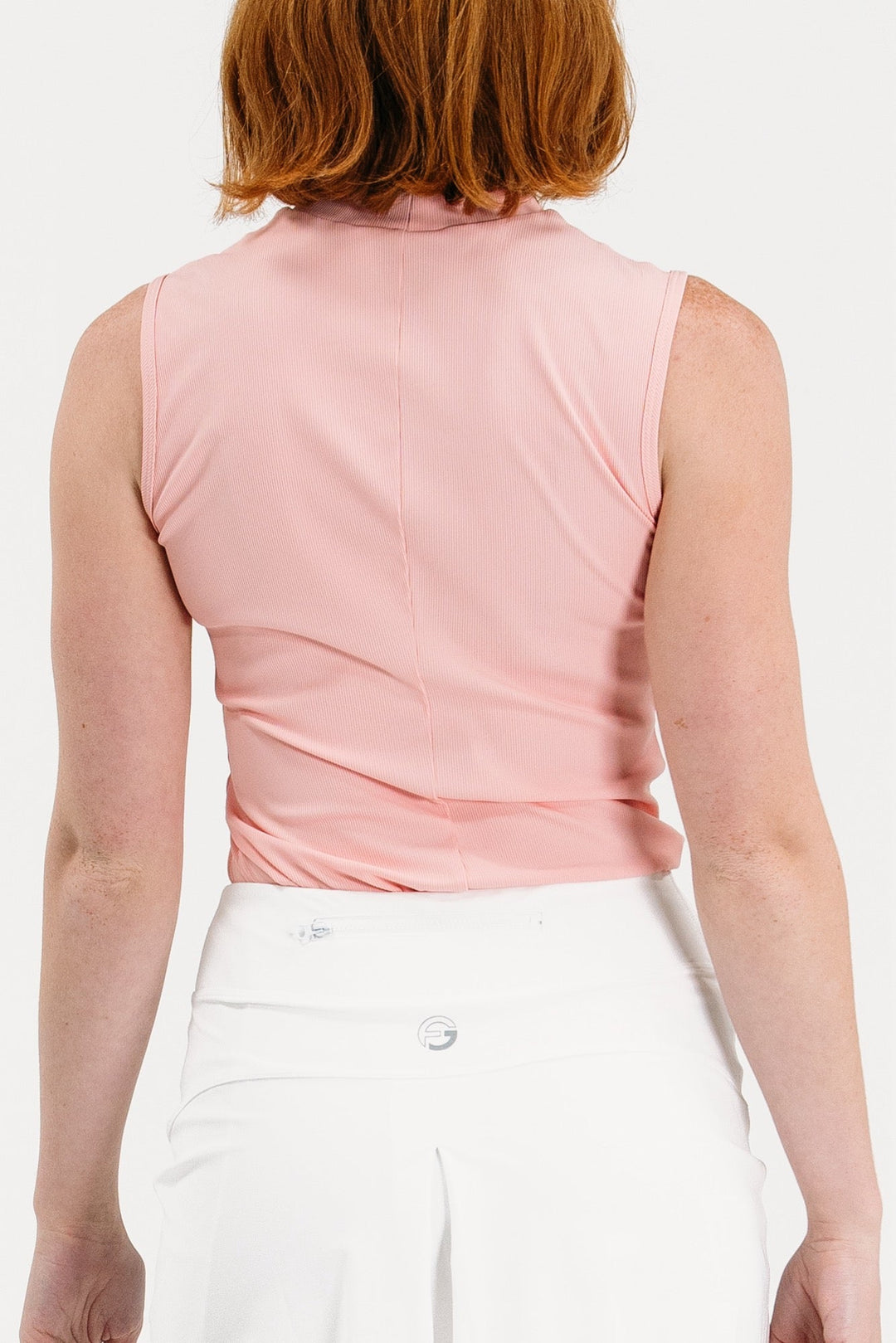 Foray Golf Rib Sleeveless Mock Neck Top