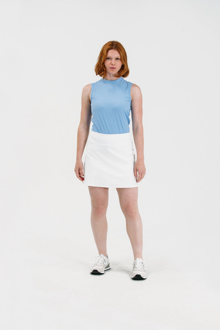 Foray Golf Rib Sleeveless Mock Neck Top