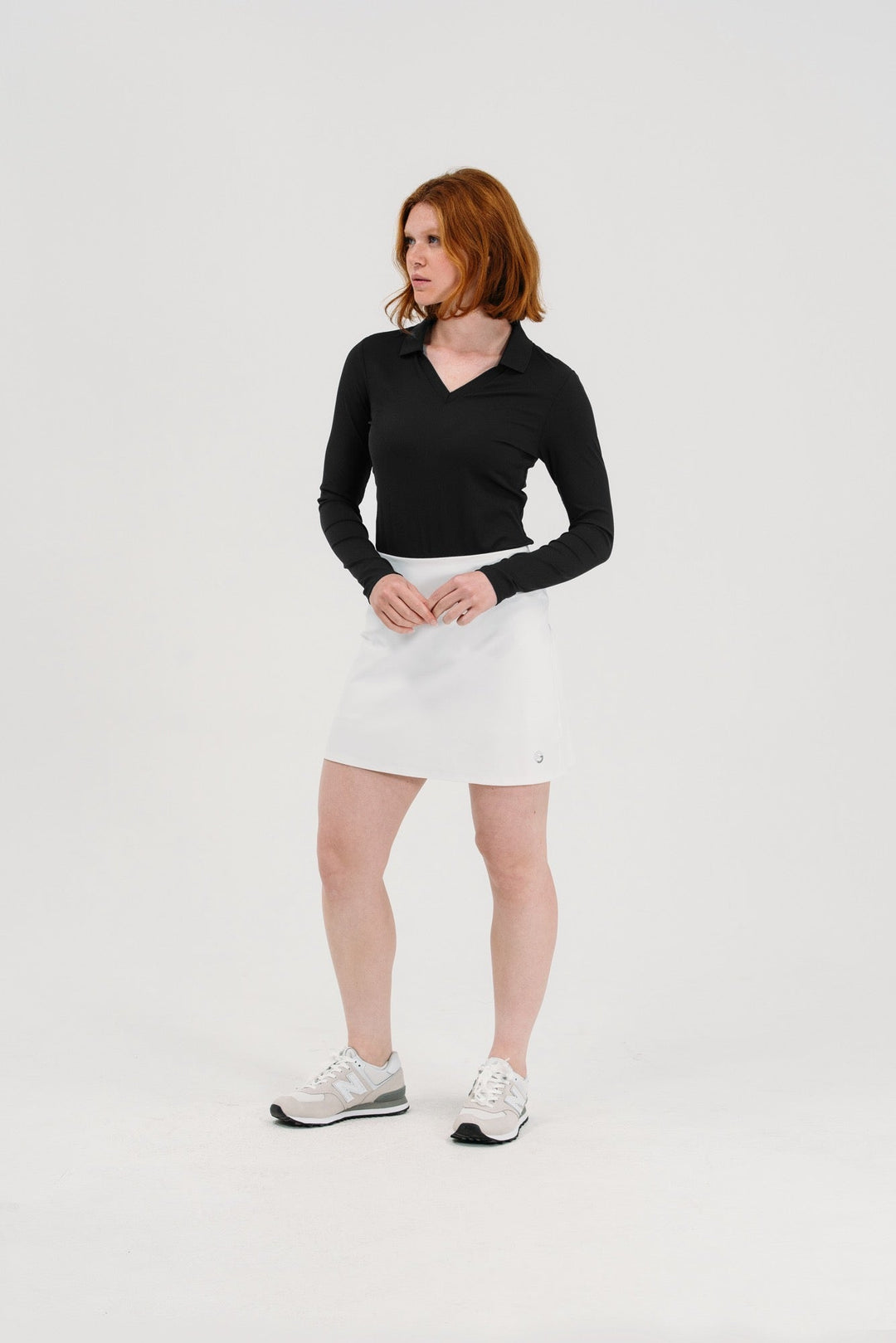 Foray Golf Rib V-Neck Long Sleeve Polo
