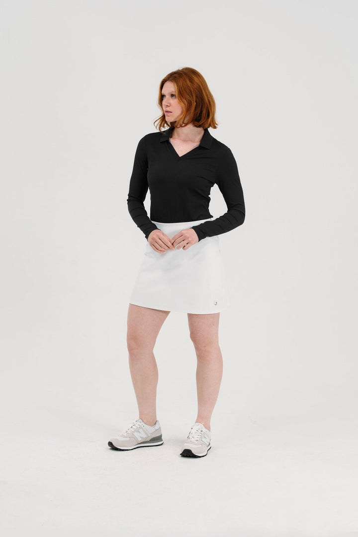 Foray Golf Rib V-Neck Long Sleeve Polo