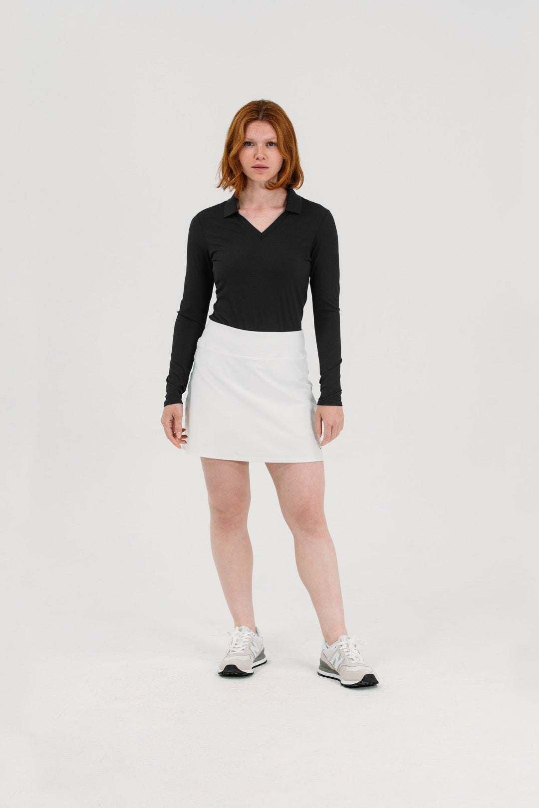 Foray Golf Rib V-Neck Long Sleeve Polo