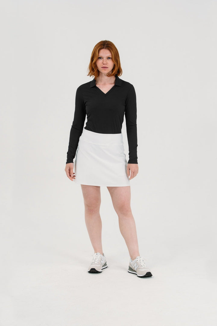 Foray Golf Rib V-Neck Long Sleeve Polo