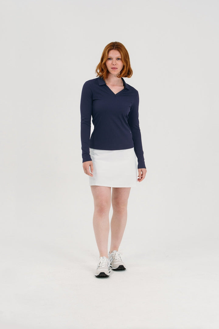 Foray Golf Rib V-Neck Long Sleeve Polo