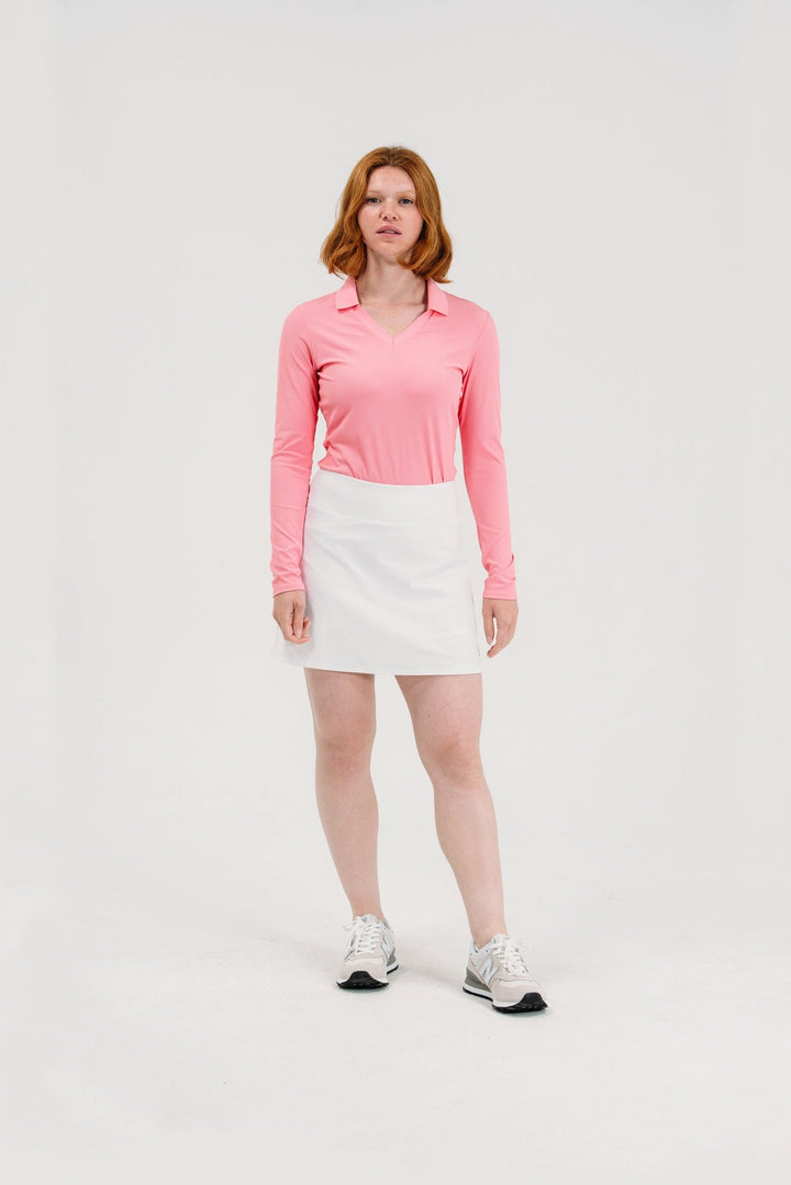 Foray Golf Rib V-Neck Long Sleeve Polo