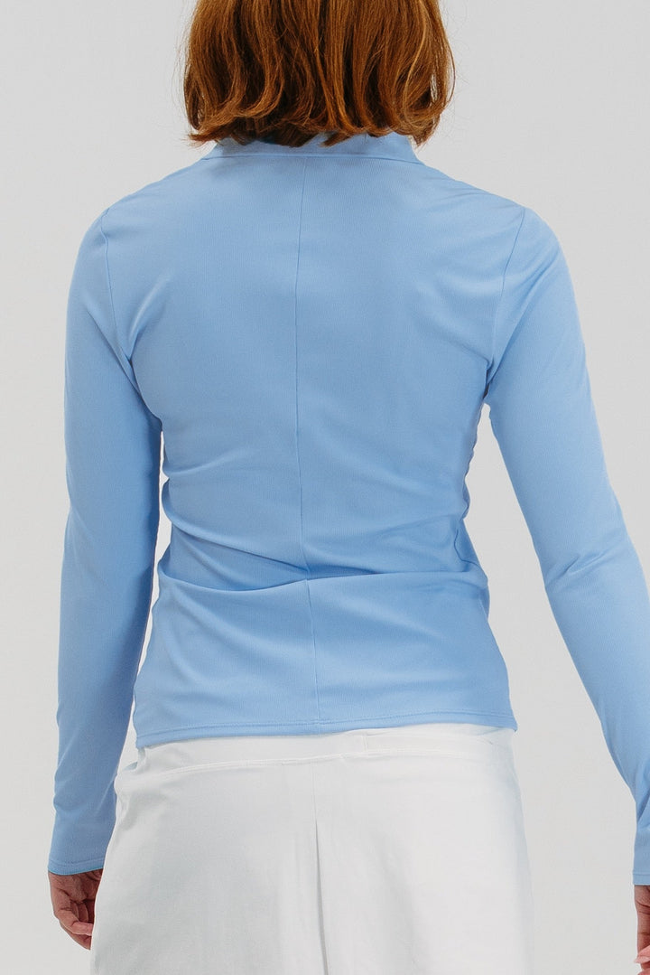Foray Golf Rib V-Neck Long Sleeve Polo