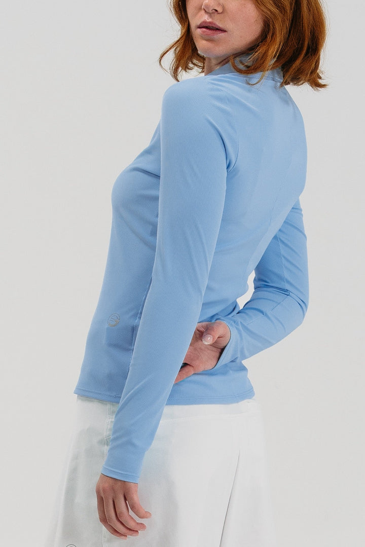 Foray Golf Rib V-Neck Long Sleeve Polo