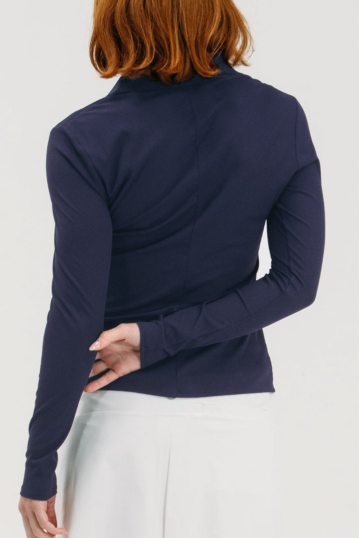 Foray Golf Rib V-Neck Long Sleeve Polo