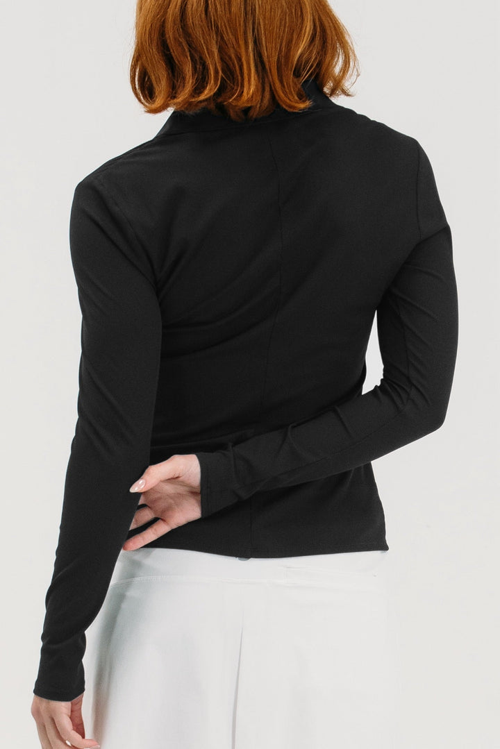 Foray Golf Rib V-Neck Long Sleeve Polo