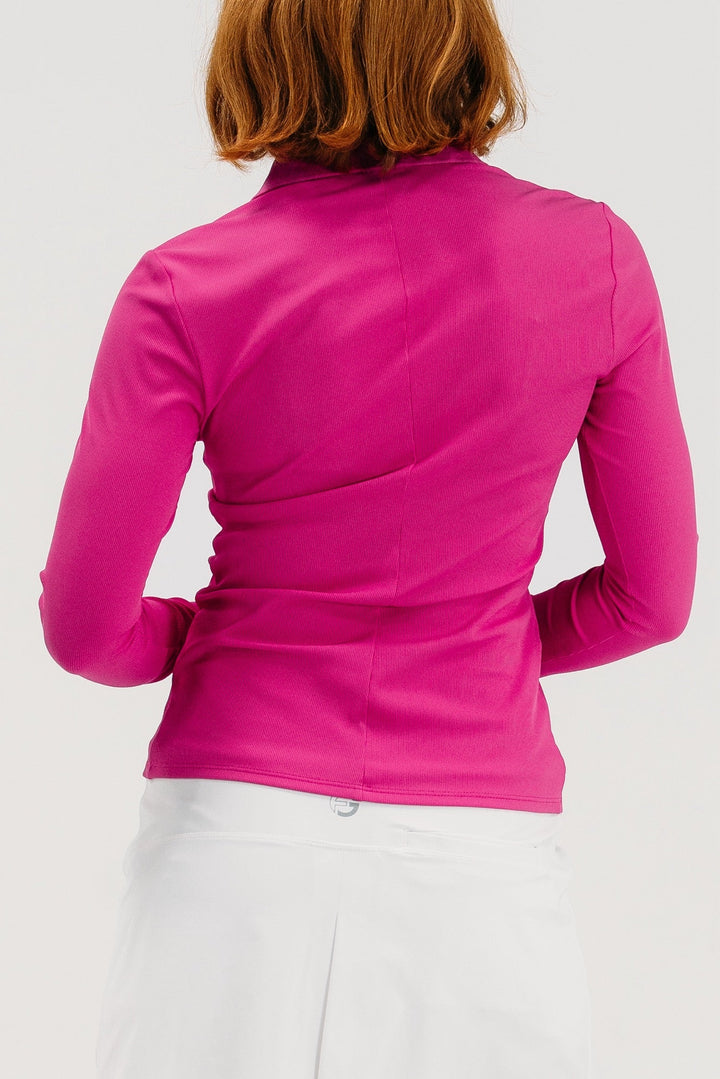 Foray Golf Rib V-Neck Long Sleeve Polo