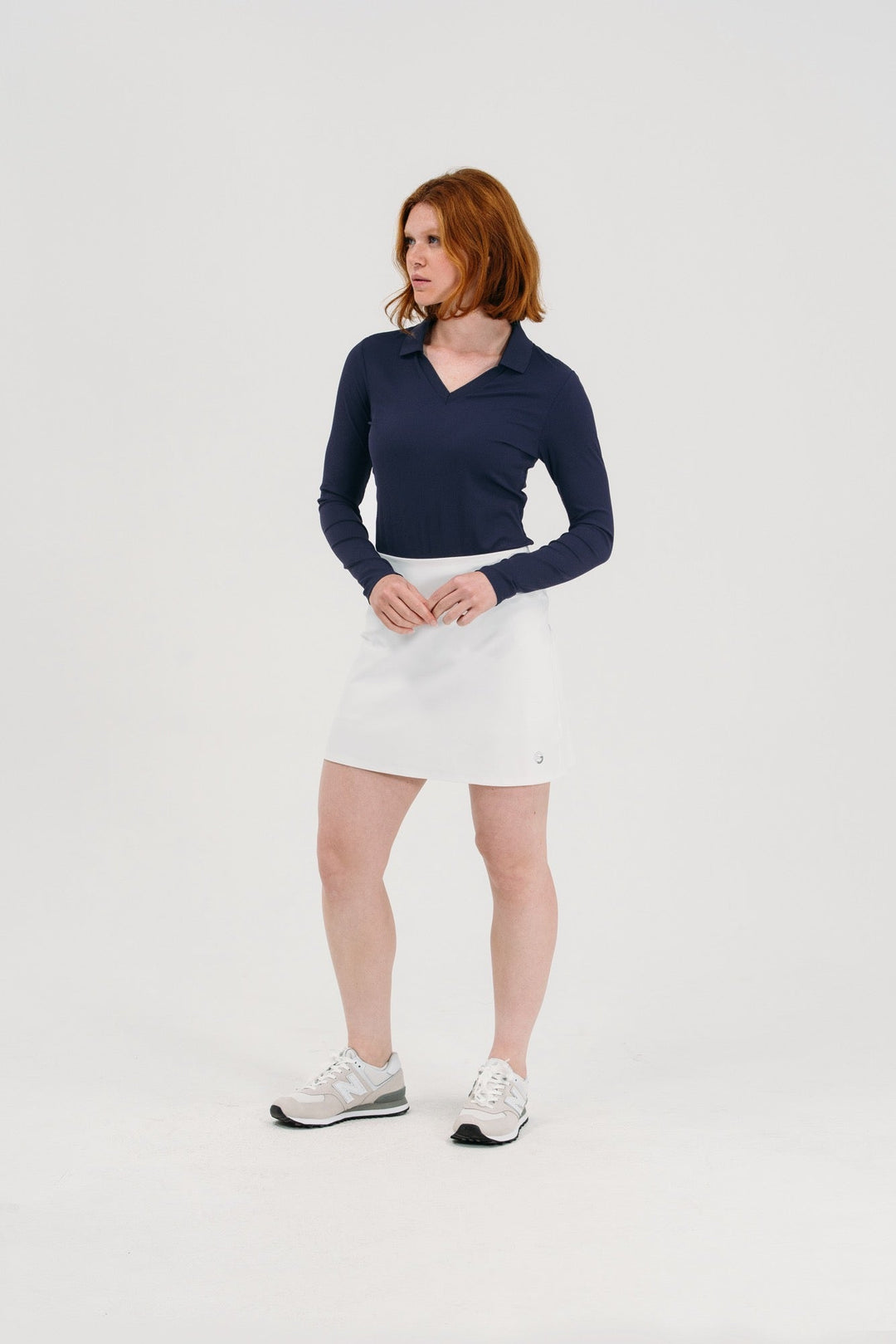Foray Golf Rib V-Neck Long Sleeve Polo