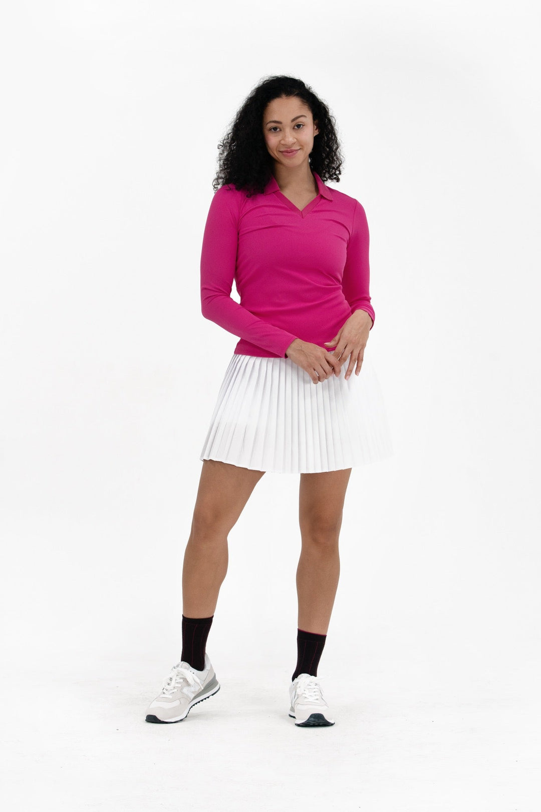 Foray Golf Rib V-Neck Long Sleeve Polo