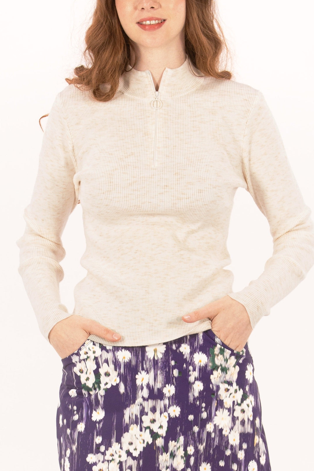 Foray Golf Knit Melange Quarter Zip