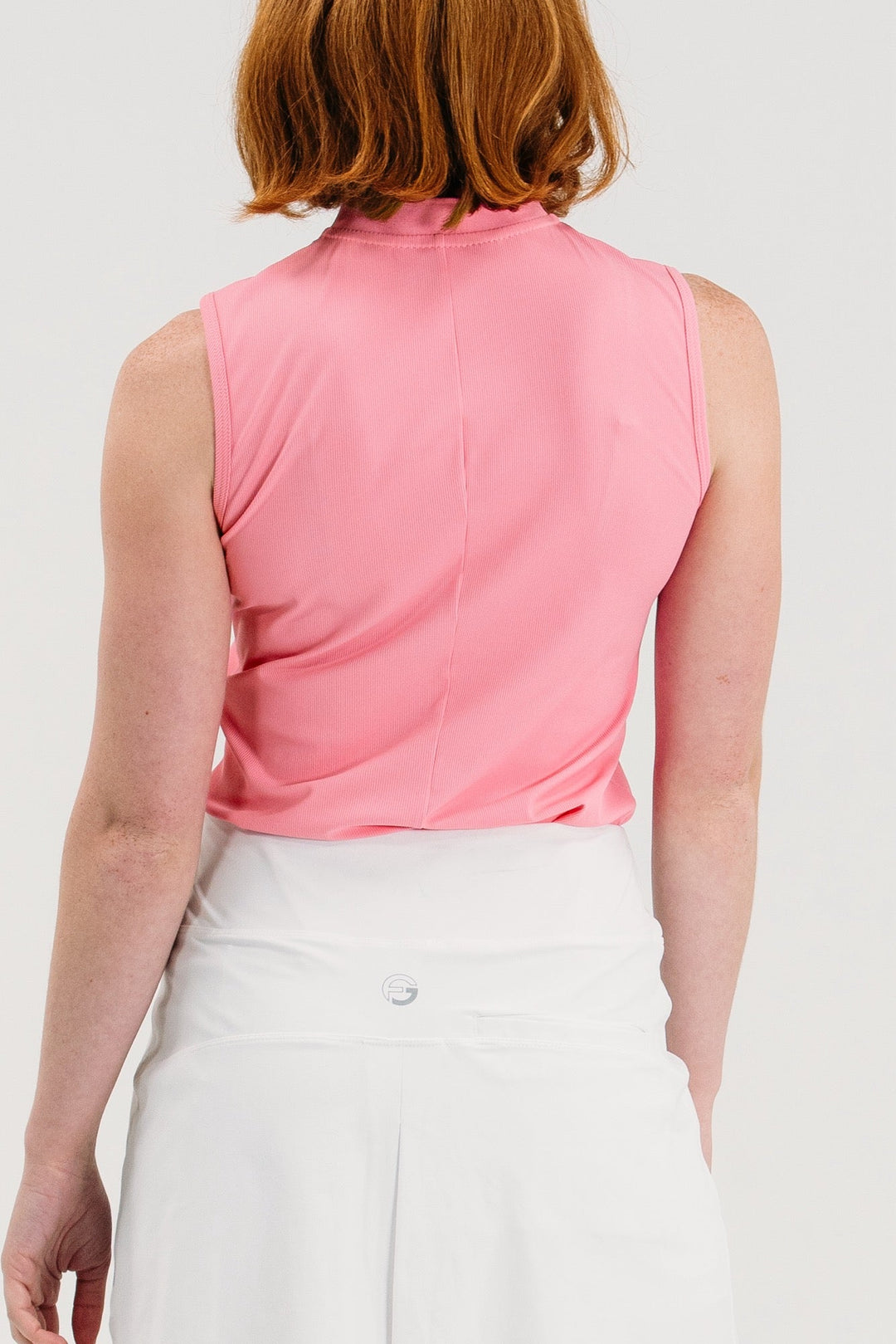 Foray Golf Rib Sleeveless Zip Polo