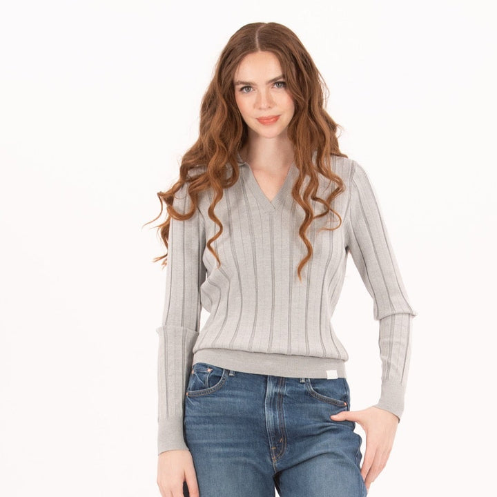 Foray Golf Pointelle Long Sleeve Knit Crewneck