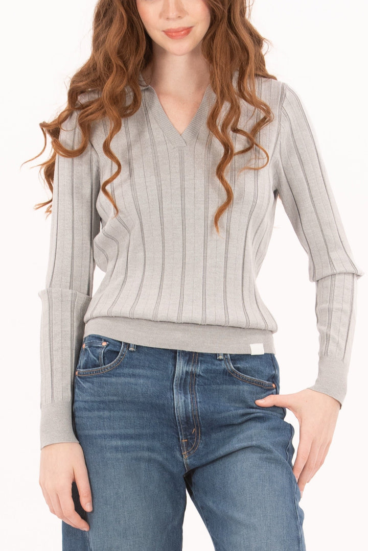 Foray Golf Pointelle Long Sleeve Knit Crewneck