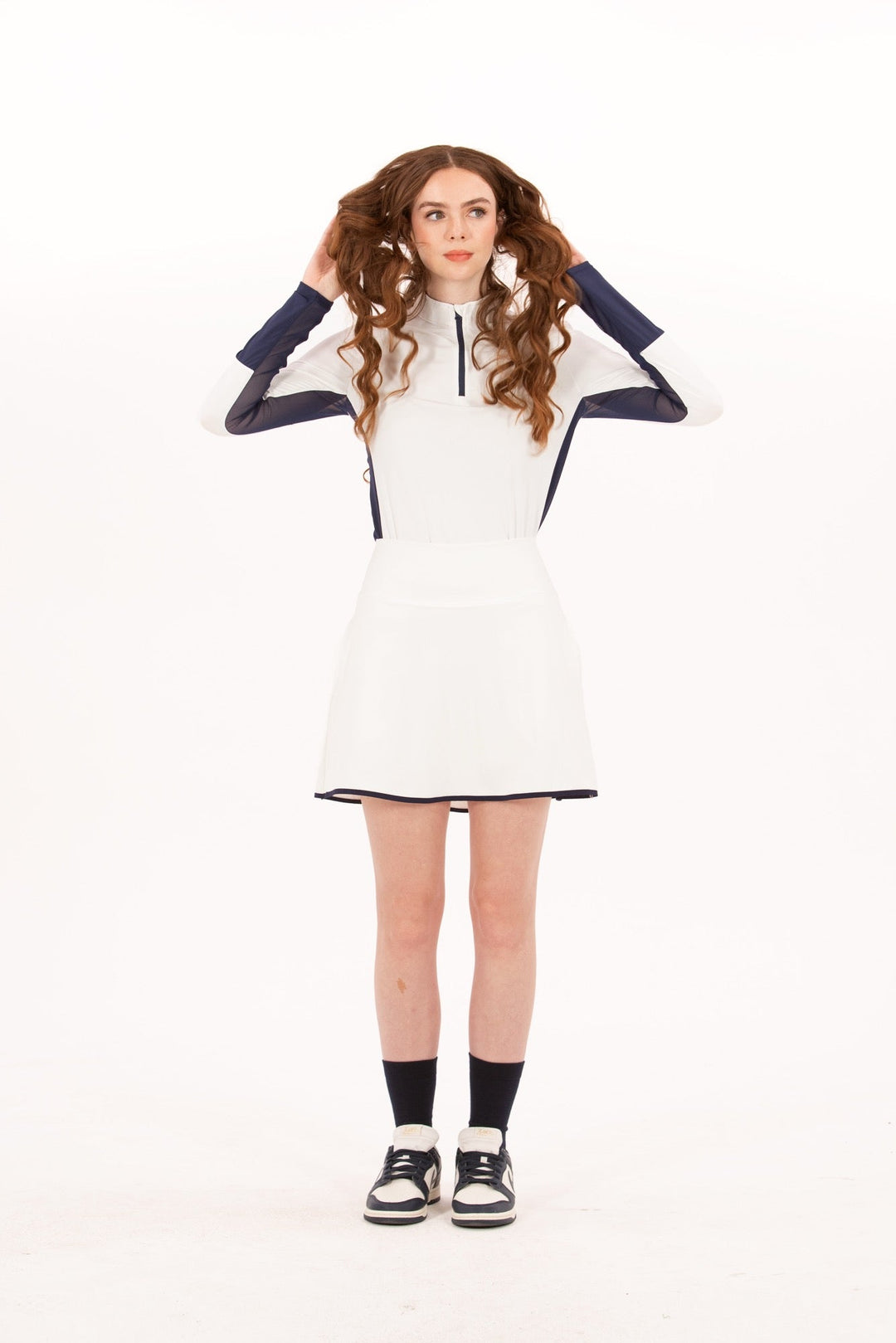 Foray Golf Flare White/Navy 15.5" Skort