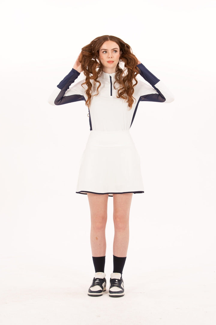 Foray Golf Flare White/Navy 15.5" Skort