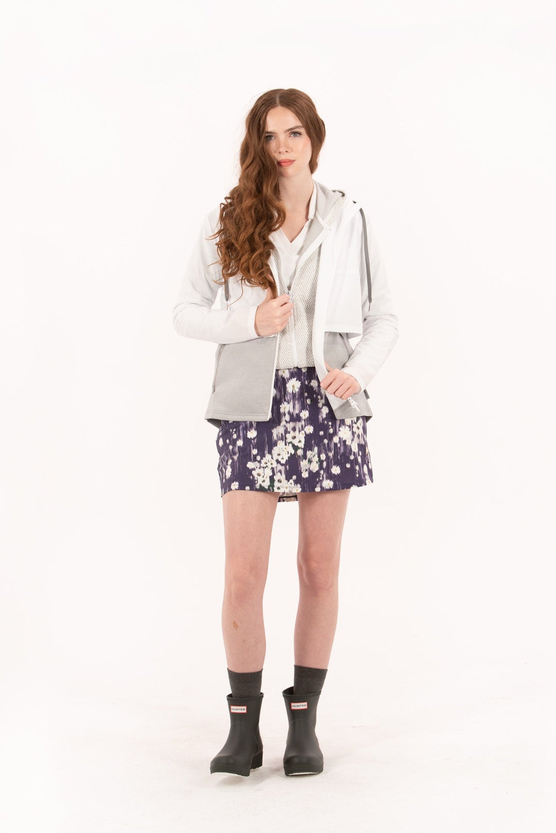 Foray Golf Double Layer White/Marl Grey Jacket