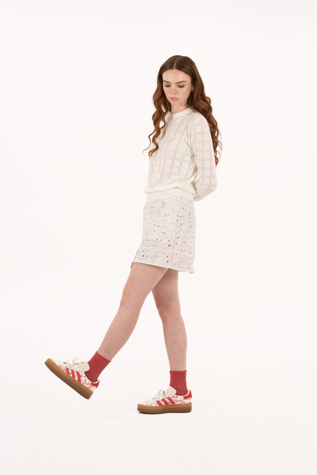 Foray Golf Pointelle Knit Crewneck
