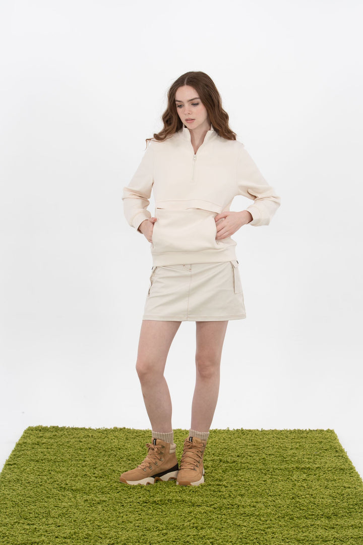 Foray Golf Ecru Cargo Pocket Twill Skort