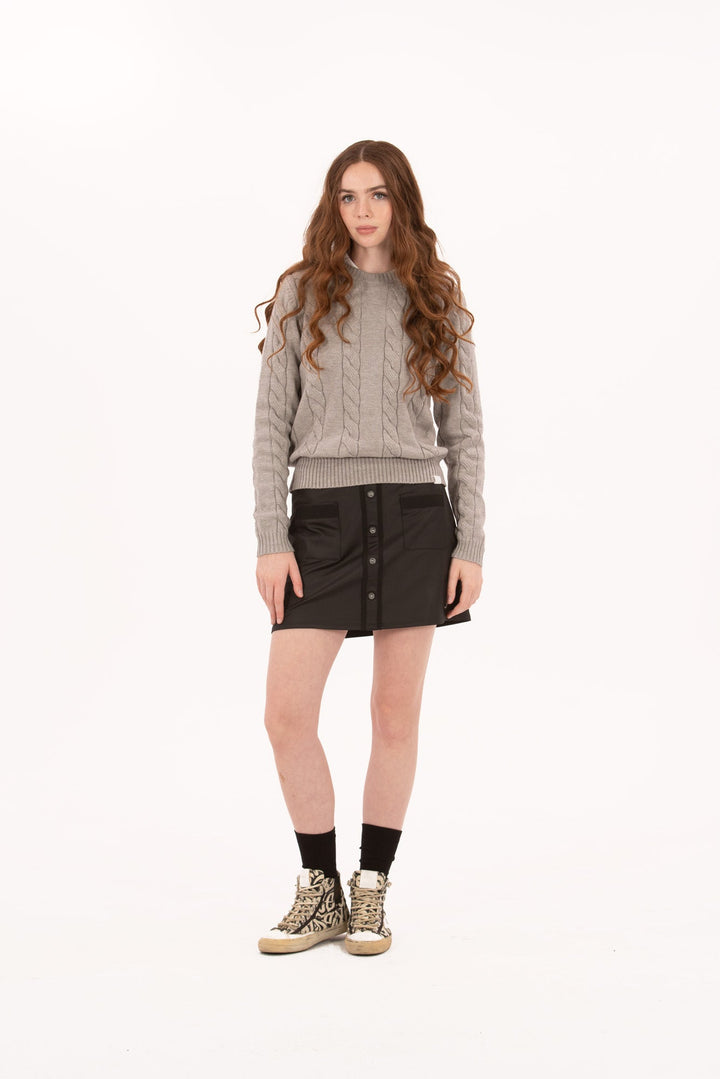 Foray Golf Marl Grey Cable Knit Sweater