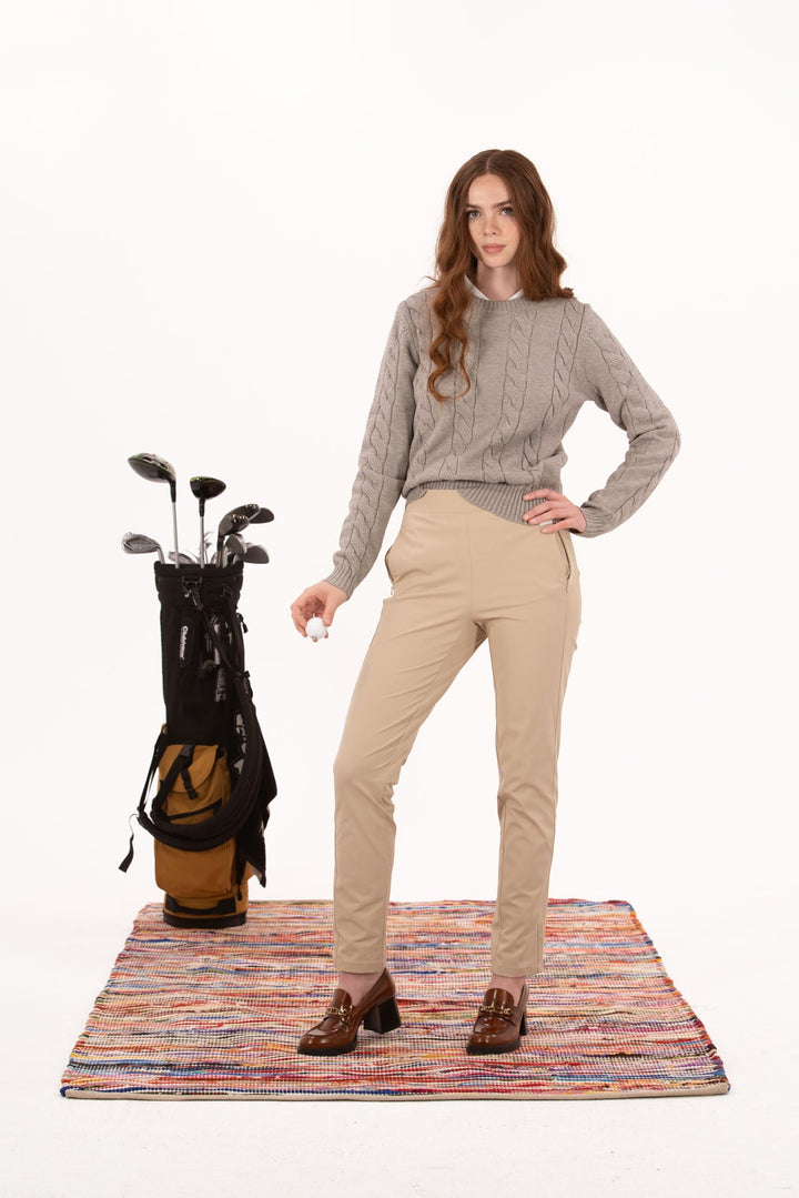Foray Golf Marl Grey Cable Knit Sweater