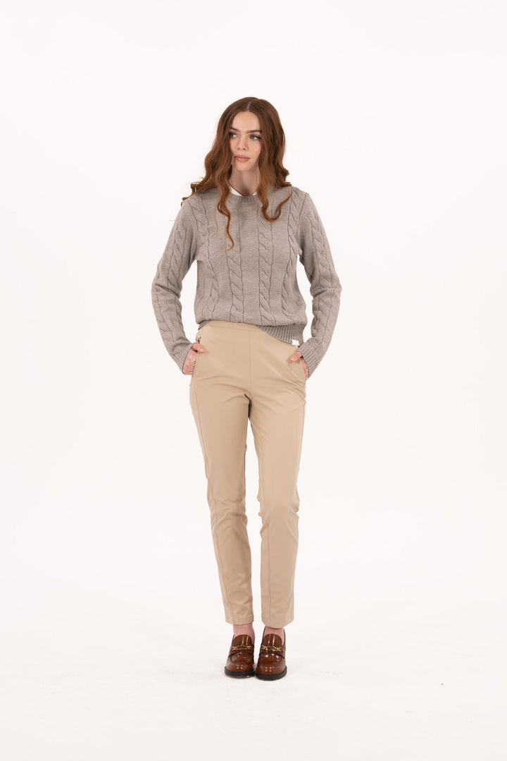 Foray Golf Marl Grey Cable Knit Sweater