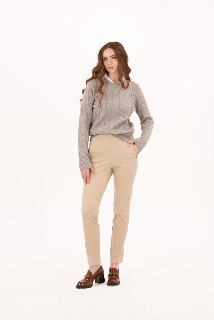 Foray Golf Marl Grey Cable Knit Sweater
