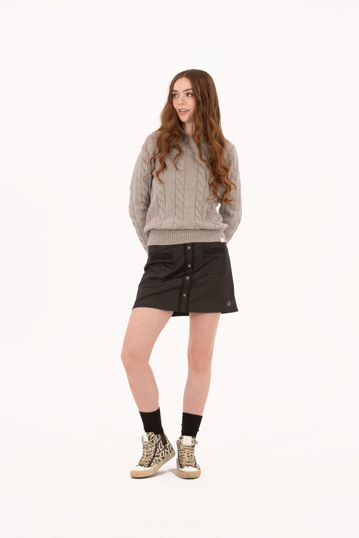 Foray Golf Marl Grey Cable Knit Sweater