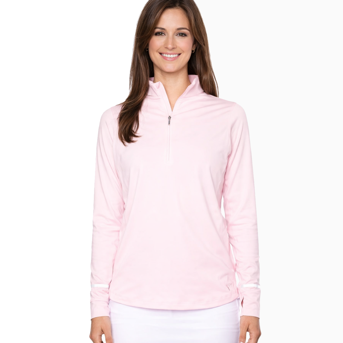 Golftini Fabulous Long Sleeve Rose Pink Fabulous Mock Pullover