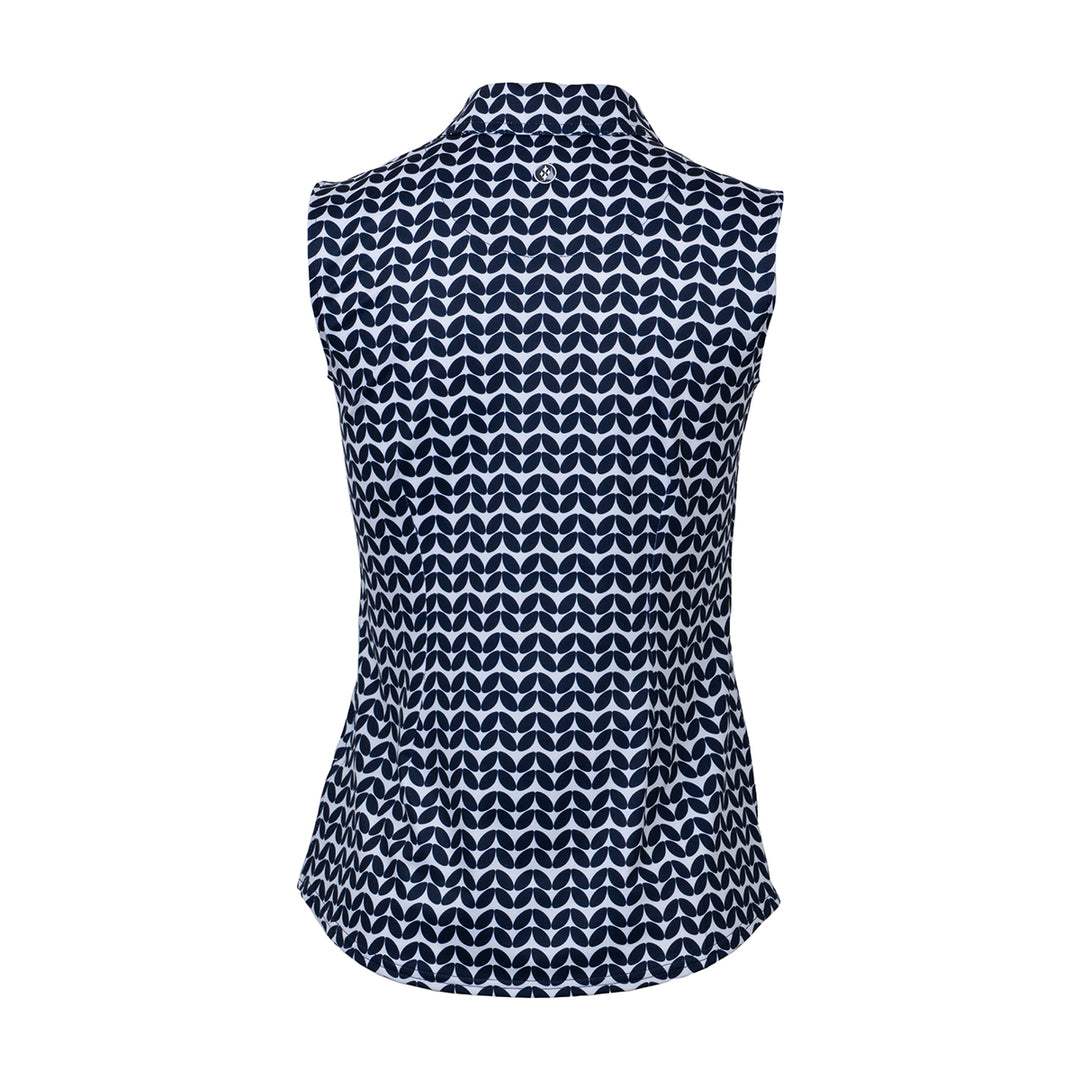 JoFit Sleeveless Midnight Leaves Zip Polo