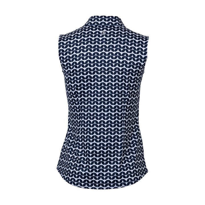 JoFit Sleeveless Midnight Leaves Zip Polo