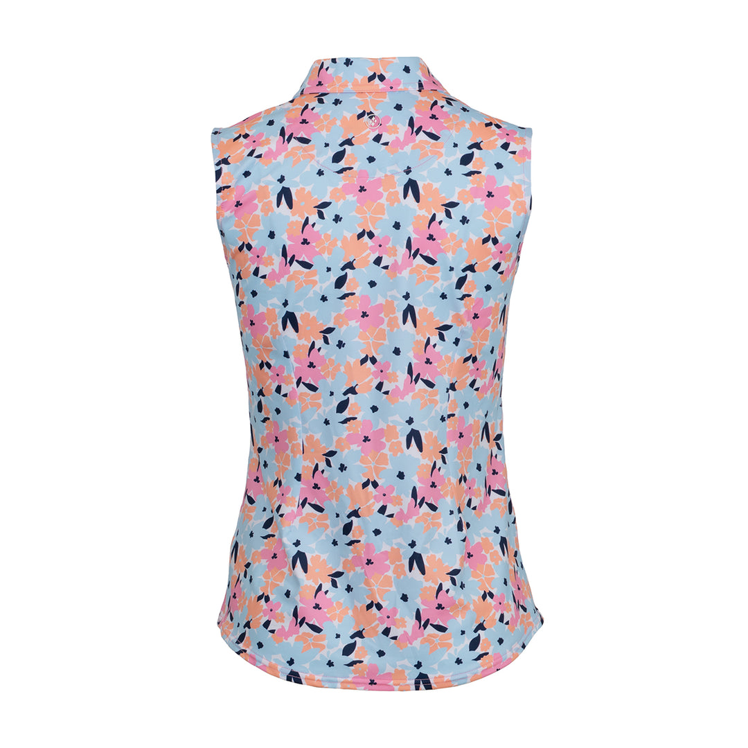 JoFit Sleeveless Pastel Petals Zip Polo