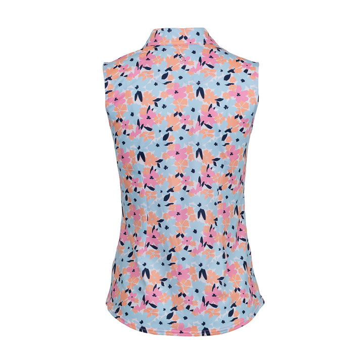 JoFit Sleeveless Pastel Petals Zip Polo