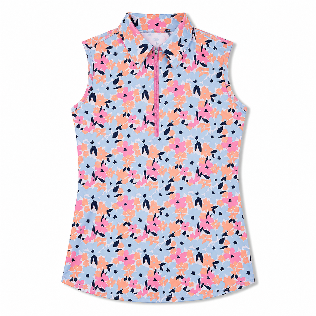JoFit Pastel Petals Sleeveless Performance Polo 