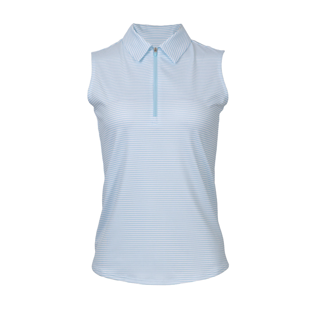 JoFit Sleeveless Whispy Stripe Zip Polo [S26]
