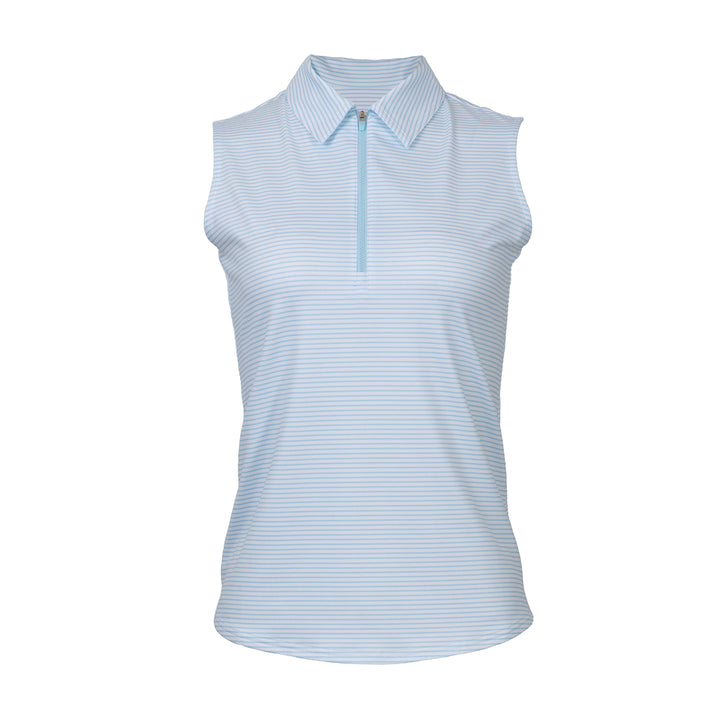 JoFit Sleeveless Whispy Stripe Zip Polo [S26]