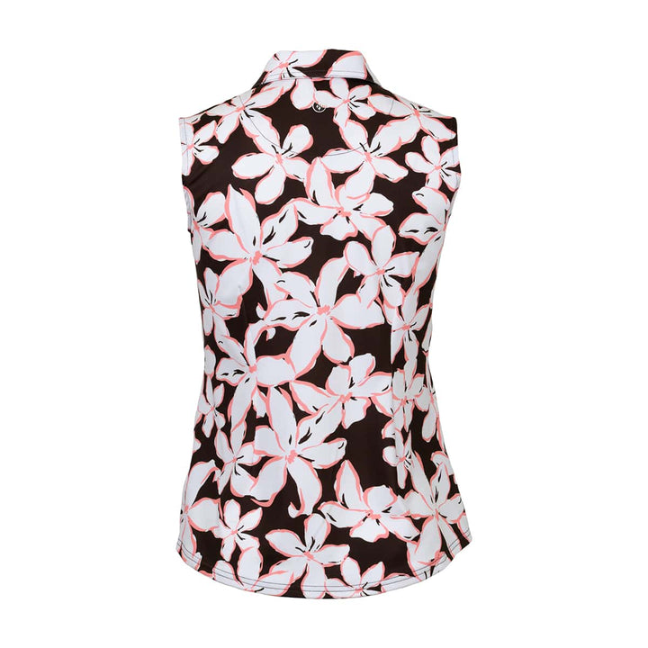 JoFit Mocha Floral Sleeveless Polo