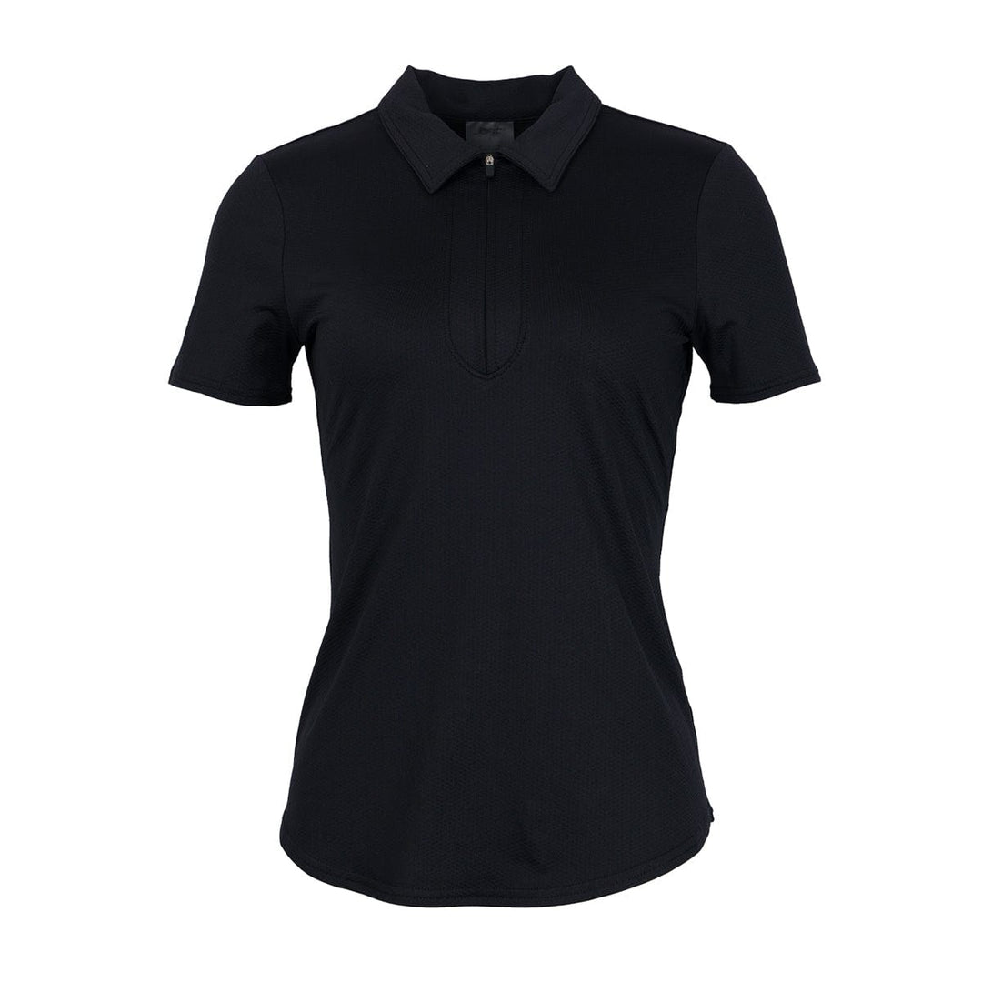 JoFit Performance Jacquard Black Short Sleeve Polo