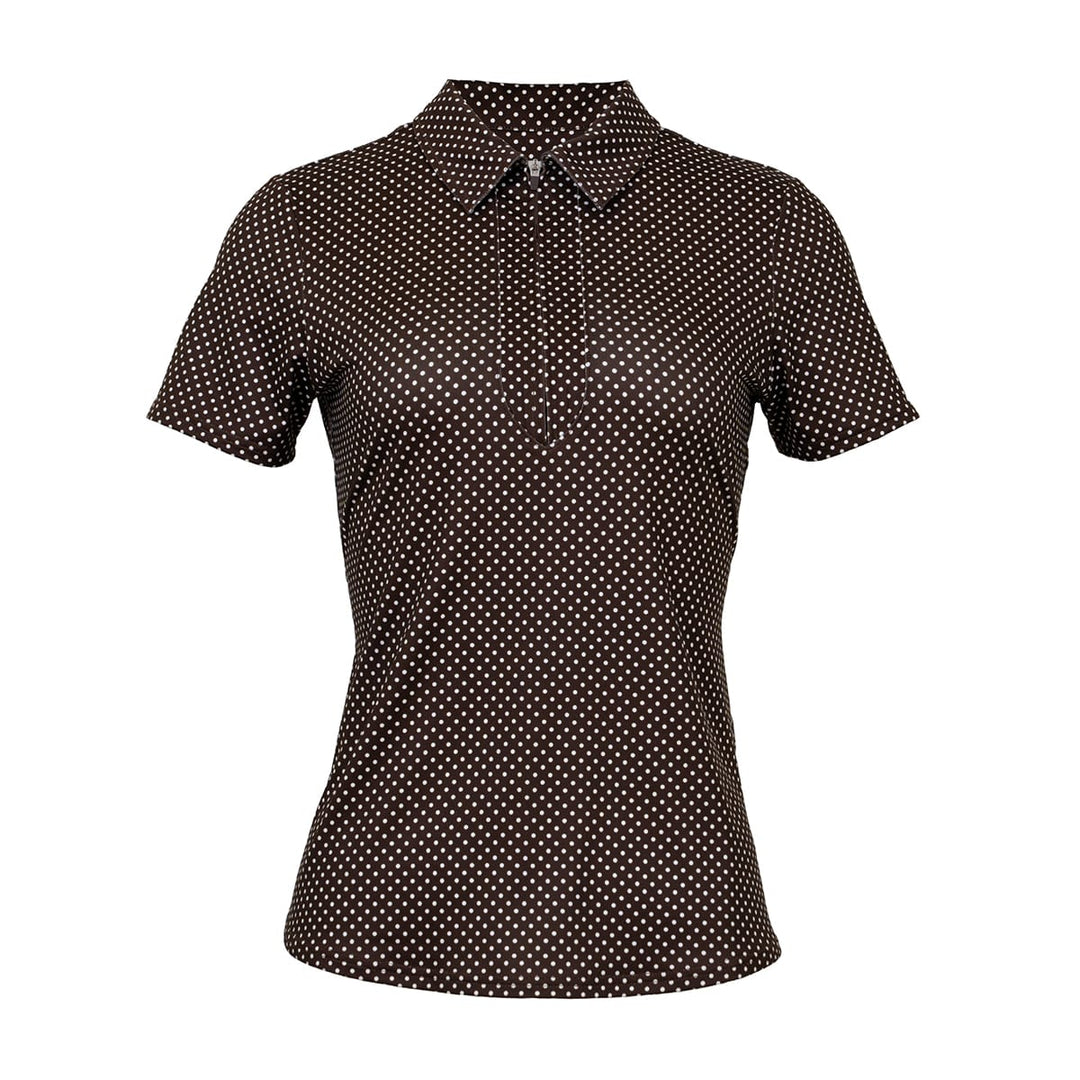 JoFit Performance Jacquard Espresso Dot Short Sleeve Polo