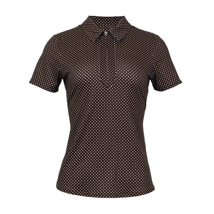 JoFit Performance Jacquard Espresso Dot Short Sleeve Polo