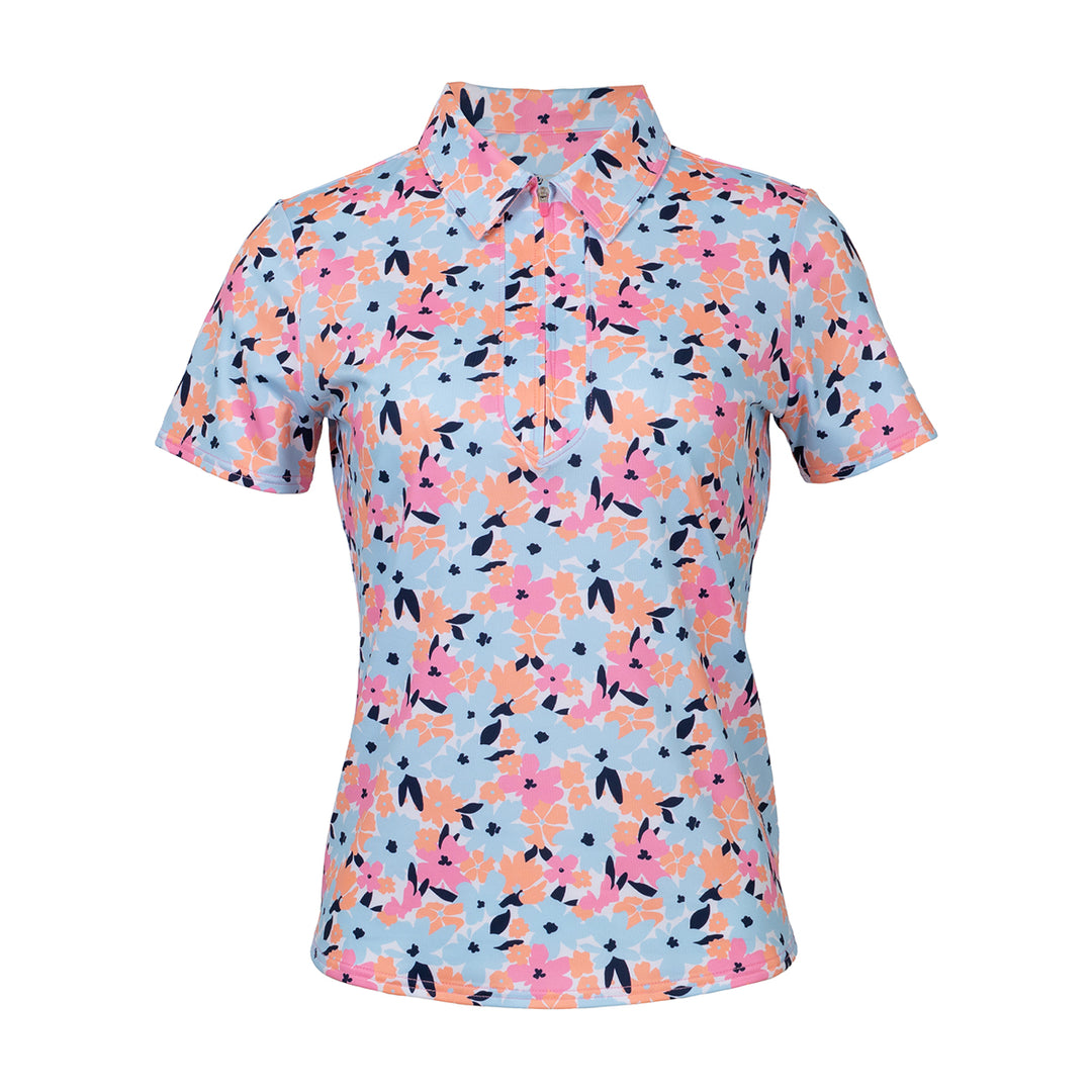 JoFit Pastel Petals Short Sleeve Performance Polo