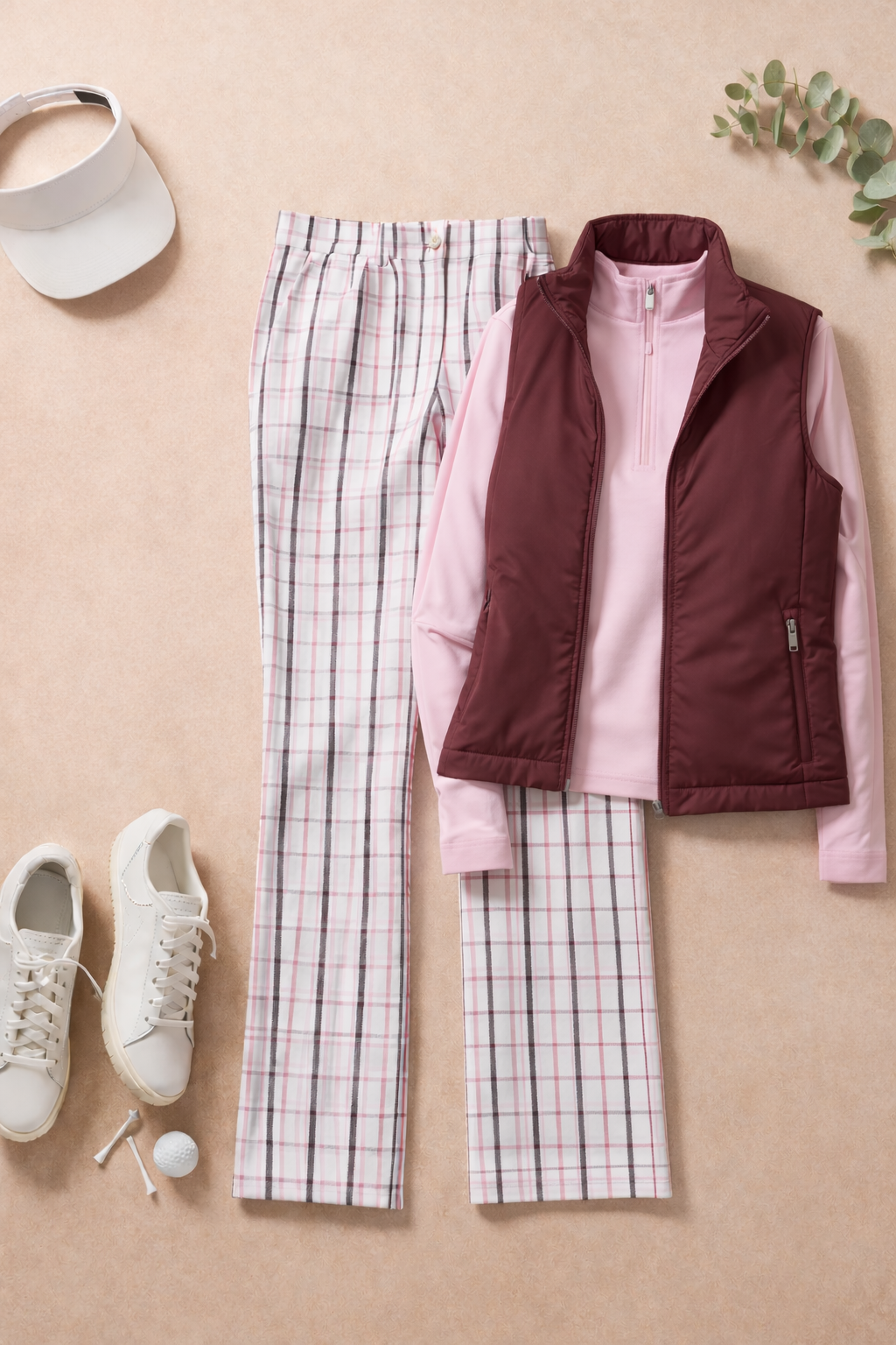 Daily Sports Golf Plaid Prism Pink Ankle Pants [SS26]