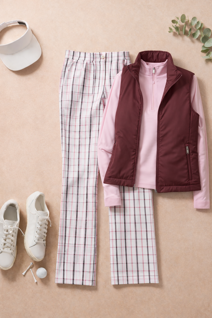 Daily Sports Golf Plaid Prism Pink Ankle Pants [SS26]