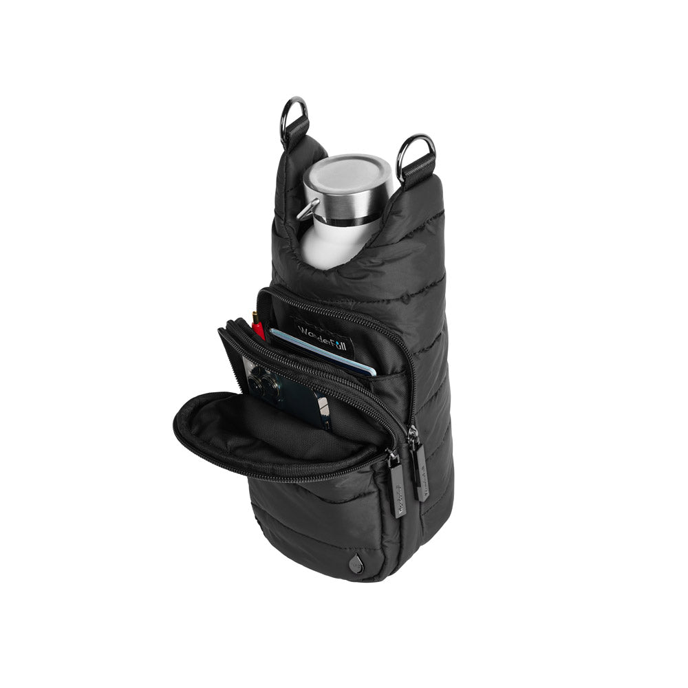 WanderFull Classic Matte Black HydroBag® with Red/Black Strap