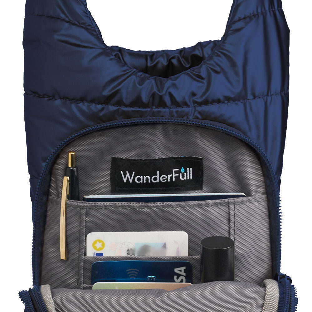WanderFull Shiny Navy Blue/Solid Strap HydroBag®