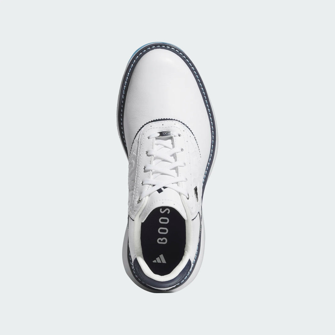 Adidas MC70 White/Lucid Ray Blue Spikeless Golf Shoe