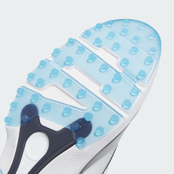 Adidas MC70 White/Lucid Ray Blue Spikeless Golf Shoe